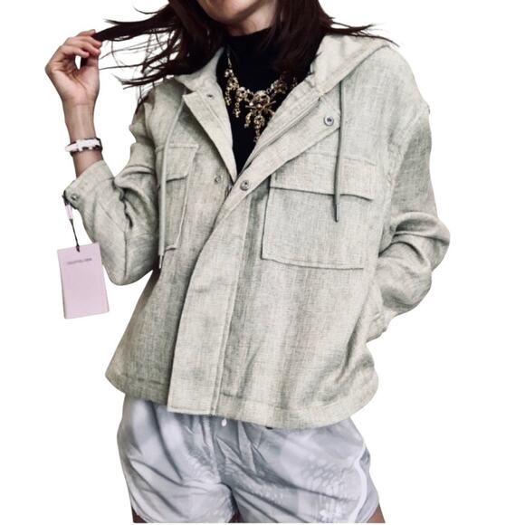 Avec Les Filles Cropped Hooded Jacket, Casual, Coastal, Weekend, City Chic,  XL - Picture 3 of 14